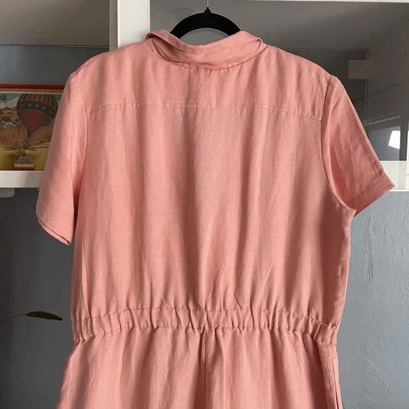 Mixed By Nasrin Neptune Linen Wide Leg Jumpsuit Pink - Picture 4 of 8